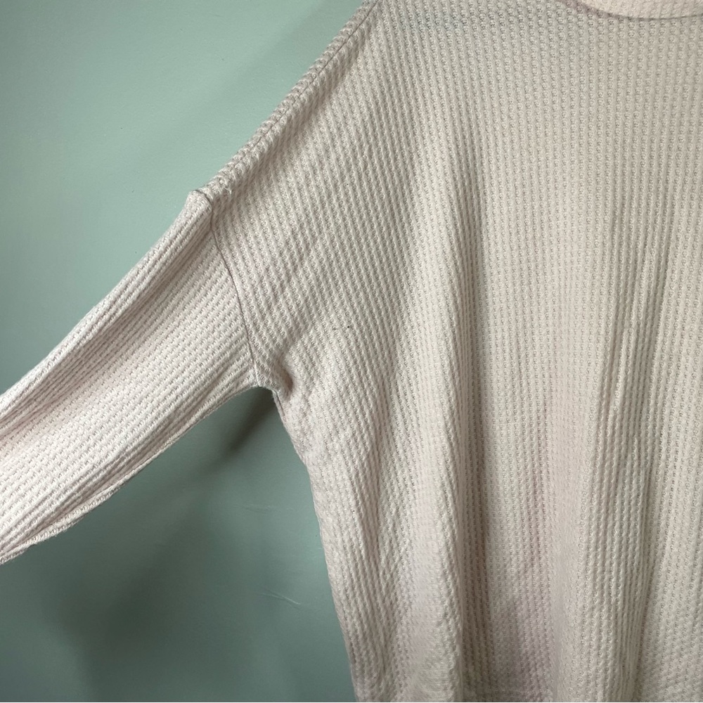 Honeydew Light Pale Pink Stretch Waffle Knit Mock Neck Long Sleeve Top Small - Picture 5 of 7
